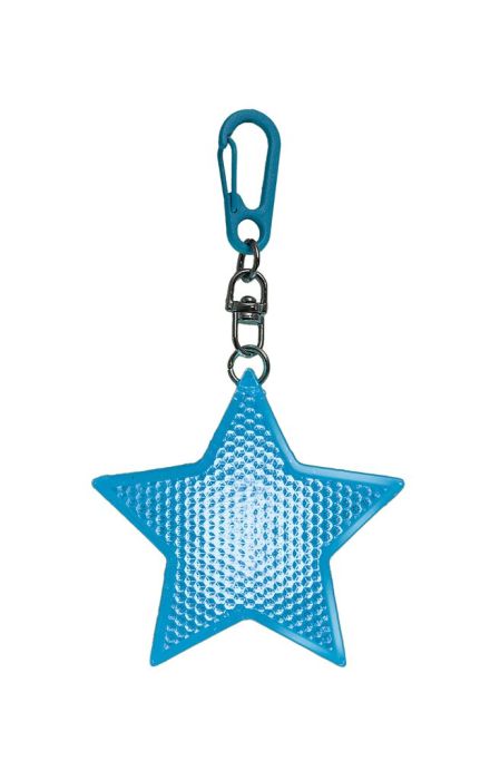 Glowing LED Star with Carabiner, Blue