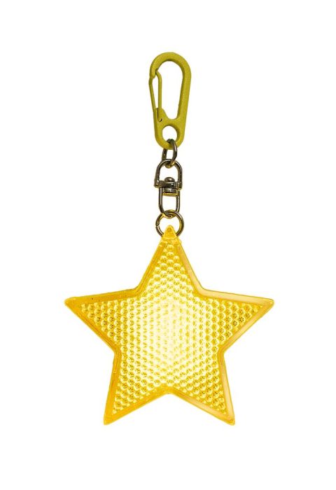 Glowing LED Star with Carabiner, Yellow