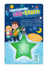 Load image into Gallery viewer, Glowing LED Star with Carabiner, Green
