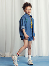 Load image into Gallery viewer, Lightweight Denim Shorts, Blue 100% GOTS Organic Cotton
