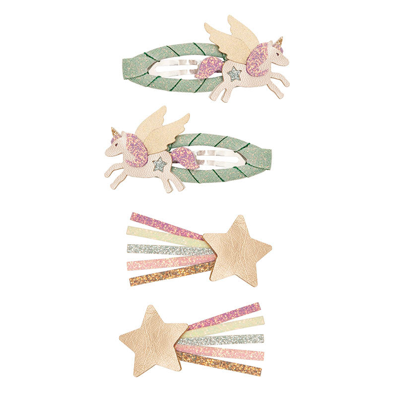 Hair Clips Flying Unicorn