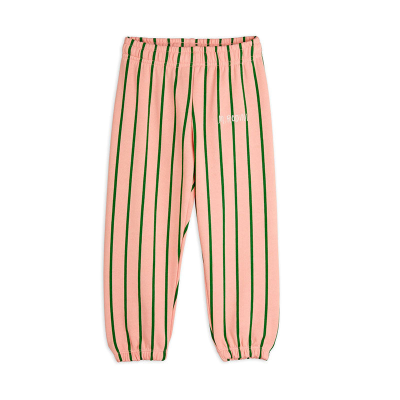 Vertical Stripe AOP Sweatpants Pink, GOTS Organic Cotton