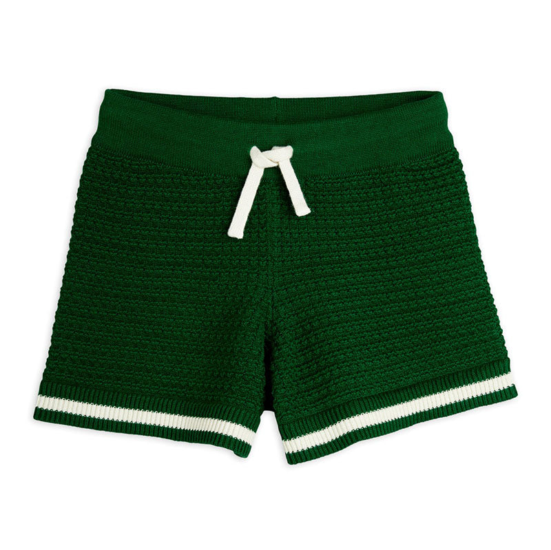 Crochet Knit Shorts Green, 100% GOTS Organic Cotton