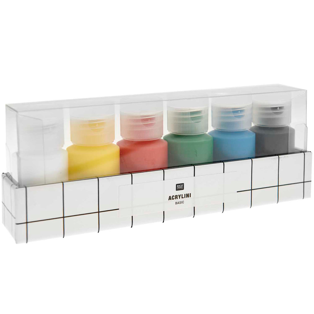 Acrylini Set Grundfarben, 6 Farben