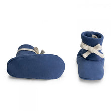 Load image into Gallery viewer, Baby Ribbed Booties &#39;&#39;Blue Moon&#39;&#39; GOTS Organic Cotton
