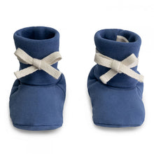 Load image into Gallery viewer, Baby Ribbed Booties &#39;&#39;Blue Moon&#39;&#39; GOTS Organic Cotton
