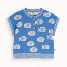 Load image into Gallery viewer, Blue Fish Knitted Top, GOTS
