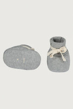 Load image into Gallery viewer, Baby Ribbed Booties &#39;&#39;Grey Melange&#39;&#39; GOTS Organic Cotton
