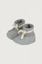 Load image into Gallery viewer, Baby Ribbed Booties &#39;&#39;Grey Melange&#39;&#39; GOTS Organic Cotton
