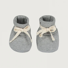 Load image into Gallery viewer, Baby Ribbed Booties &#39;&#39;Grey Melange&#39;&#39; GOTS Organic Cotton
