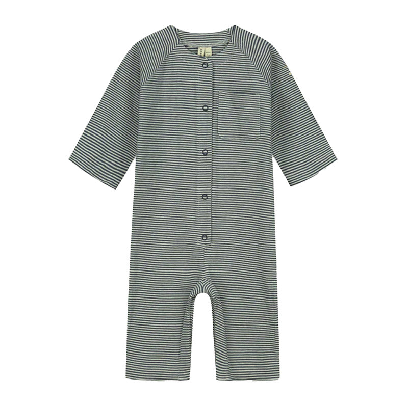 Baby Overall ''Blue Grey Cream'' GOTS Bio-Baumwolle