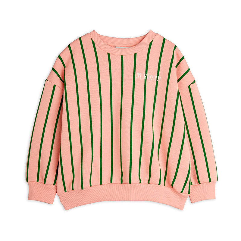 Vertical Stripe AOP Sweatshirt Pink, GOTS Organic Cotton