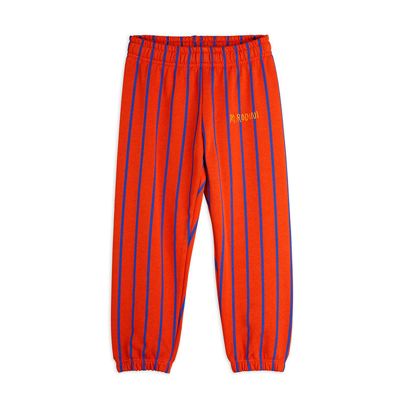 Vertical Stripe AOP Sweatpants Red, GOTS Organic Cotton