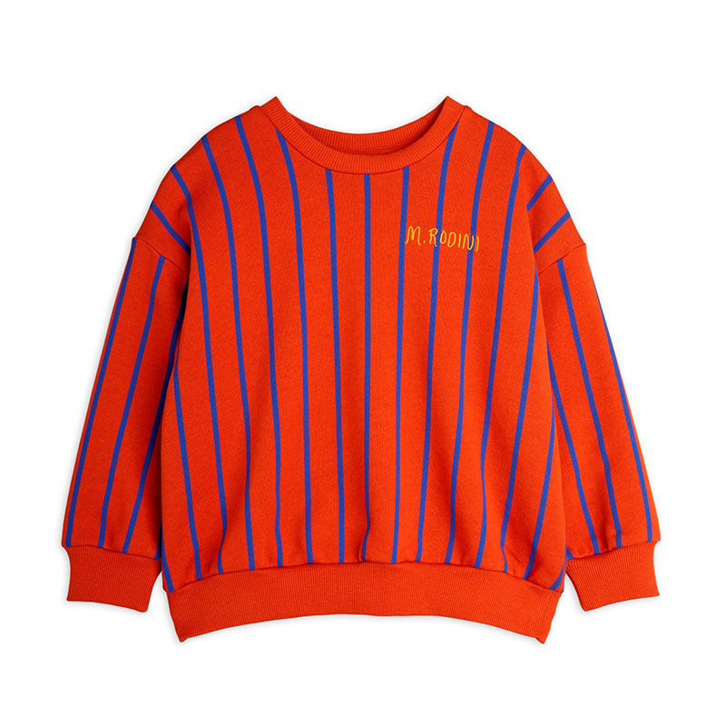 Vertical Stripe AOP Sweatshirt Red, GOTS Organic Cotton