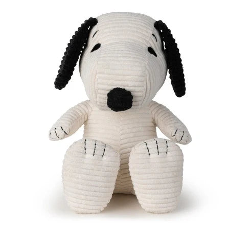 Snoopy Sitzendes Cordcreme-Stofftier, 19 cm