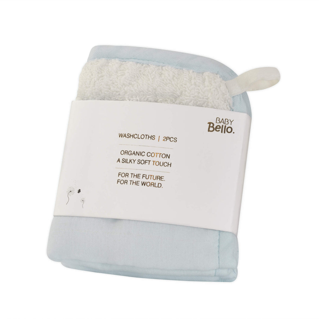 Babywaschlappen, 2er-Set ''Cashmere Blue''