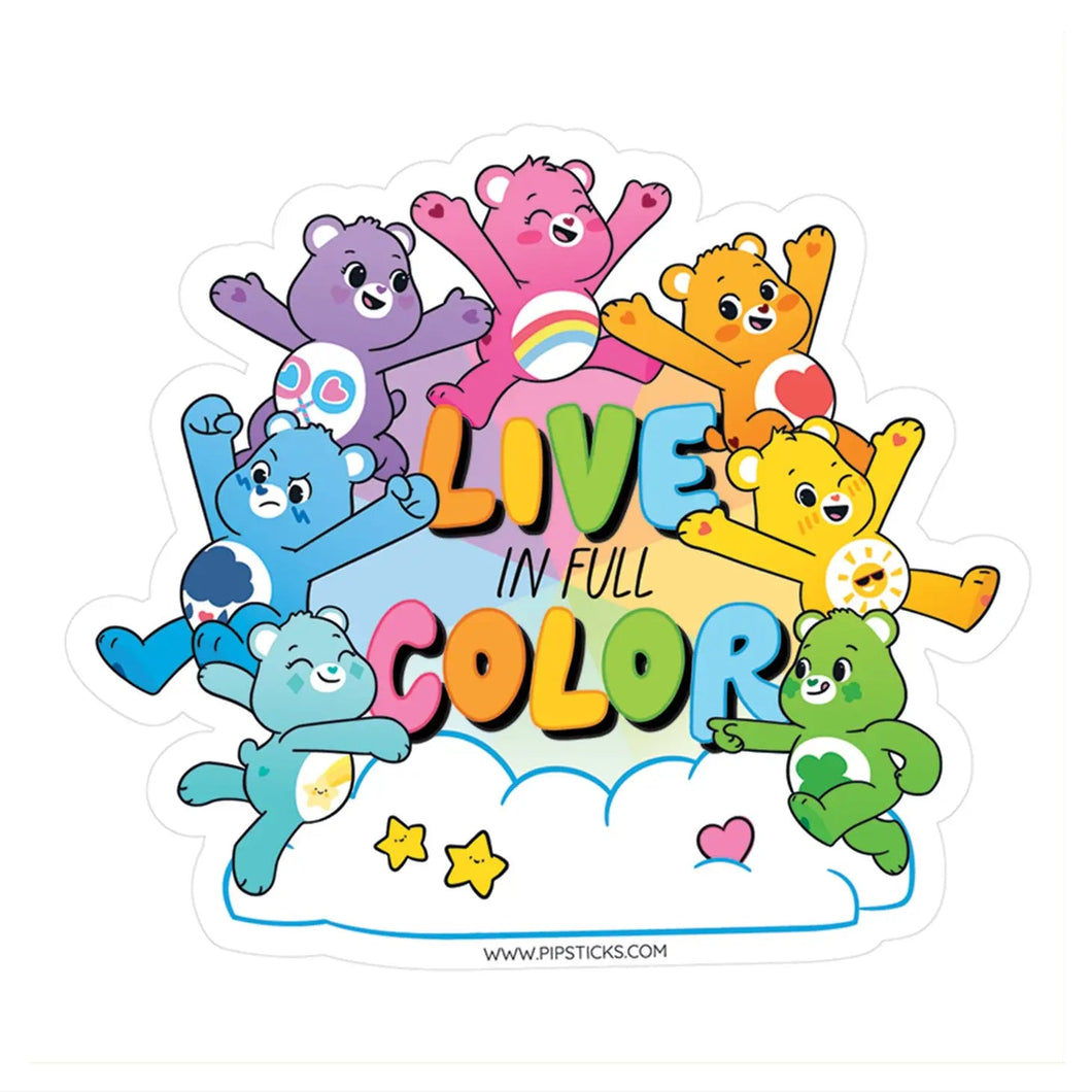 Vinyl-Aufkleber „Care Bears, Live in Full Color“.