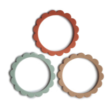 Load image into Gallery viewer, Flower Teether Bracelet &#39;&#39;Cambridge Blue, Clementine, Natural&#39;&#39;
