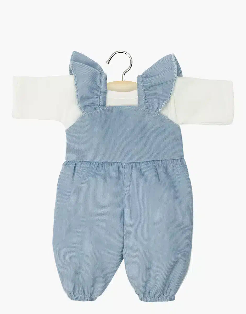 Puppenkleidung „Claudie-Overall, Arktisblau und Ecru“, 34 und 37 cm große Puppen