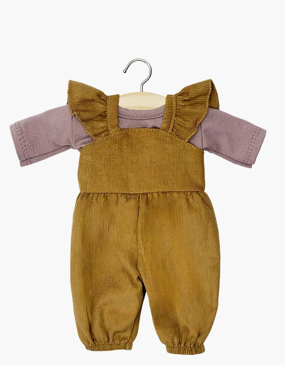 Puppenkleidung „Claudie-Overall, Havanna und dunkle Orchidee“, 34 und 37 cm große Puppen