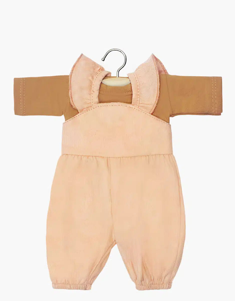 Puppenkleidung „Claudie-Overall, Lachs und brauner Zucker“, 34 und 37 cm große Puppen