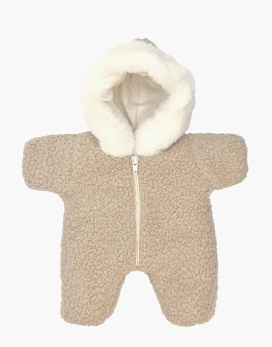 Babypuppen-Schneeanzug aus Frottee „Beige“, 28 cm